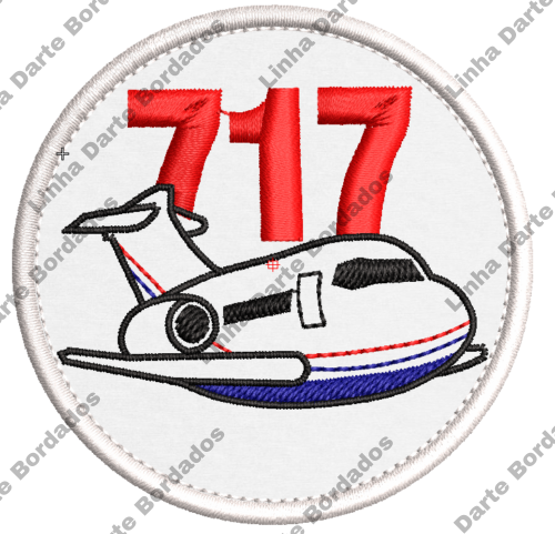 Patch Bordado Avião Boeing 717 - 7cm