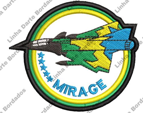 Patch Bordado Avião Mirage 8x7cm