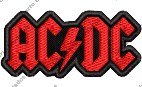 Patch bordado banda ACDC 7x3,5cm