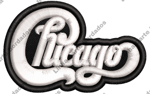 Patch bordado banda Chicago 7x4,5cm