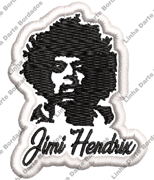 Patch bordado banda Jimi Hendrix 7x5,5cm