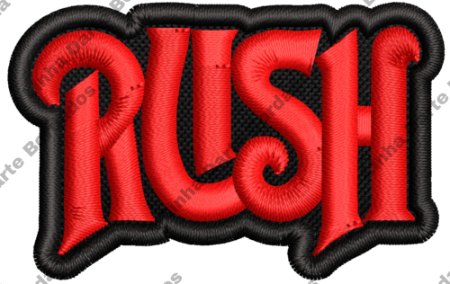 Patch bordado banda Rush 7x4cm