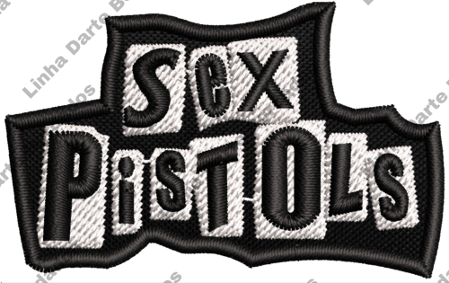 Patch bordado banda sex pistols 6x4cm