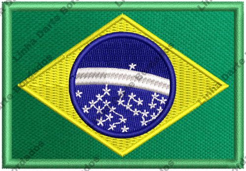 Patch bordado Bandeira Brasil 7x5cm