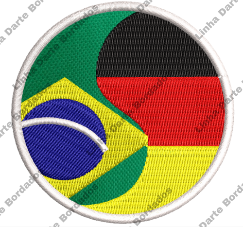 Patch bordado Bandeira Brasil Alemanha 7cm