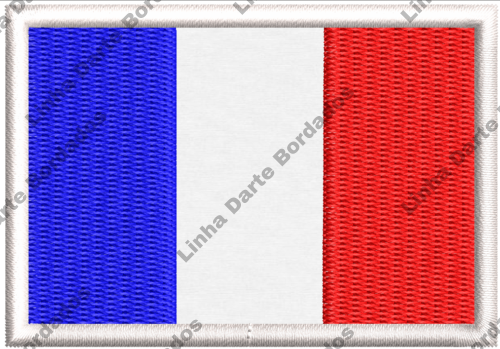 Patch bordado Bandeira França 7x5cm