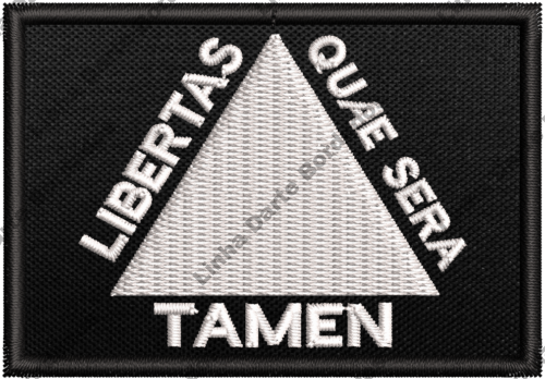 Patch bordado Bandeira Minas Gerais 7x5cm preto e branco