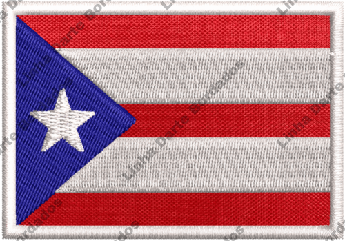 Patch bordado Bandeira Porto Rico 7x5cm