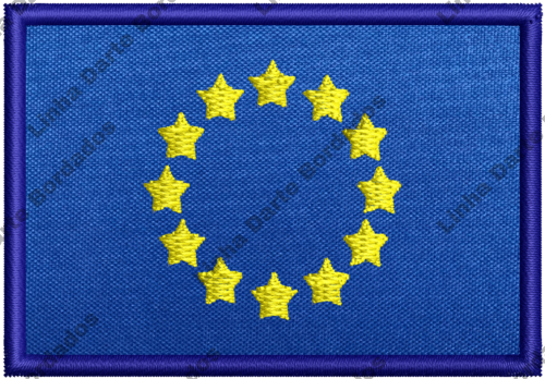 Patch bordado Bandeira União Européia 7x5cm