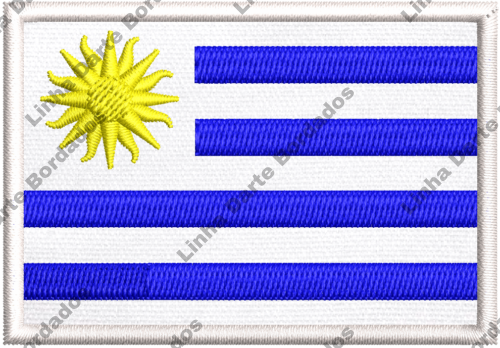 Patch bordado Bandeira Uruguai 7x5cm