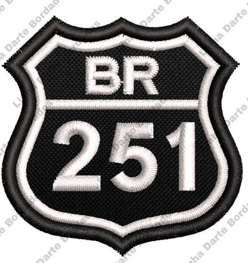 Patch bordado BR-251 5x5cm