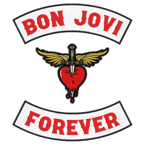 Patch Banda Bon Jovi Kit 3 Bordados para costas 26x30cm