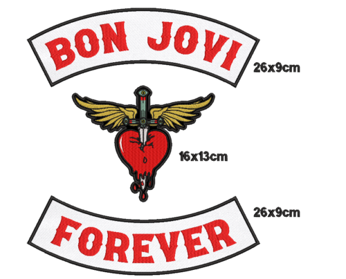 Patch Banda Bon Jovi Kit 3 Bordados para costas 26x30cm - Image 3