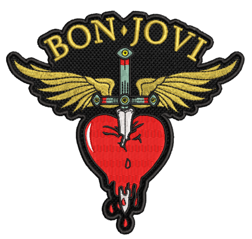 Patch Bordado Banda Bon Jovi 15x14cm