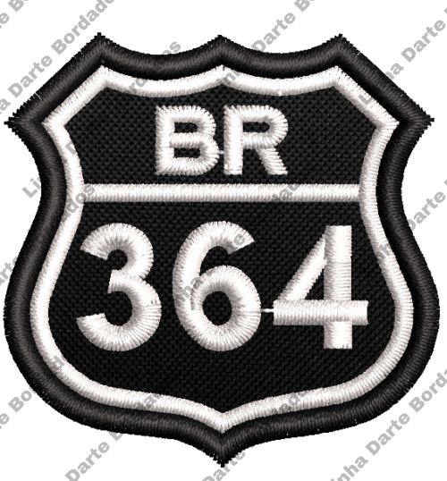 Patch bordado BR-364 5x5cm