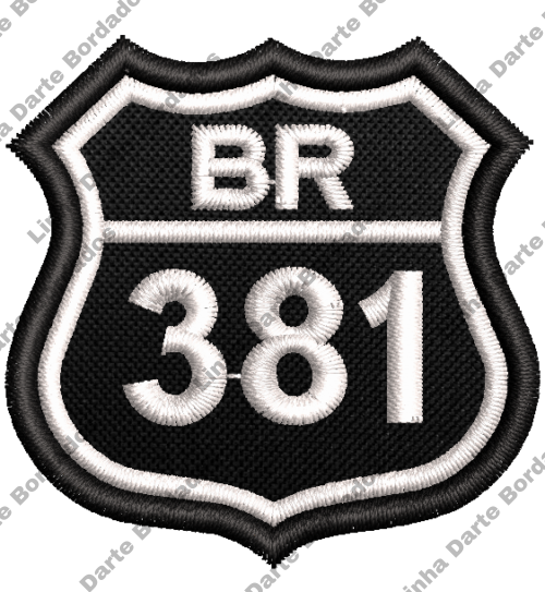 Patch bordado BR-381 5x5cm