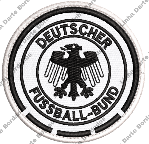 Patch bordado Escudo seleção Alemanha preto e branco 7cm