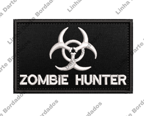 Patch Bordado Militar Caçador Zombie hunter Tático 8x5cm