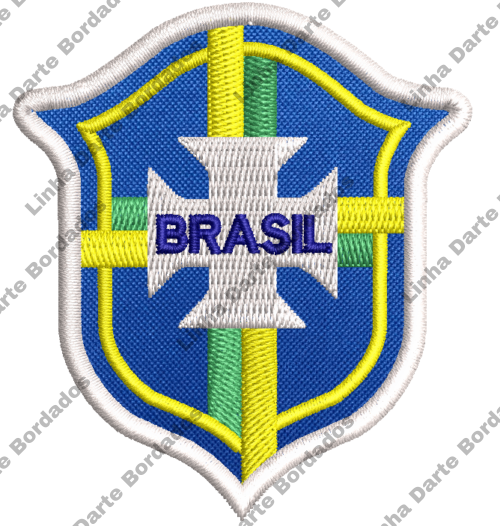 Patch Bordado Futebol Brasão do Brasil 7x6cm