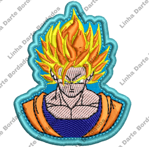 Patch Bordado Anime Goku Super Saiyajin Dragon Ball 7x6cm