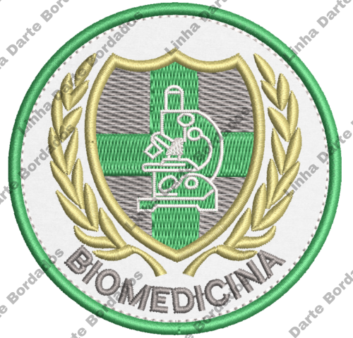 Patch bordado Biomedicina Profissão Curso 8cm