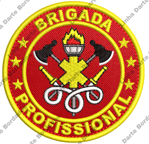 Patch bordado Brigada Profissional Profissão Curso 8cm