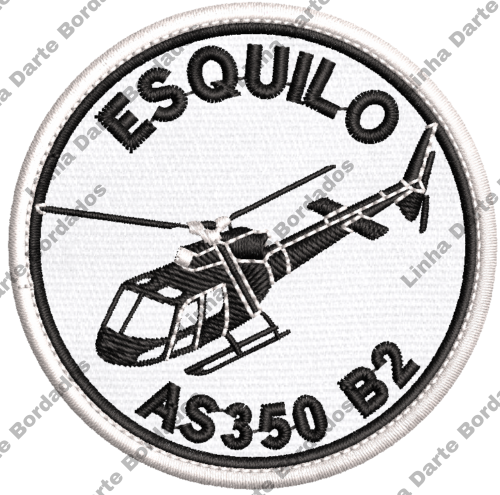 Patch Bordado Helicóptero Esquilo AS350B2 7cm