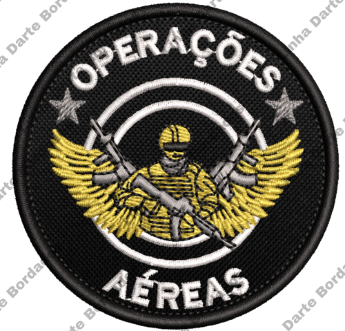 Patch Bordado Operações Aéreas 7x7cm