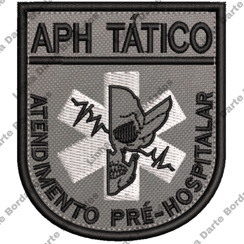 Patch Bordado APH Tático Pré-Hospitalar Caveira 7x6cm