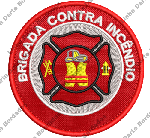 Patch Bordado Brigada Contra Incêndio - Curso - Profissão 8cm