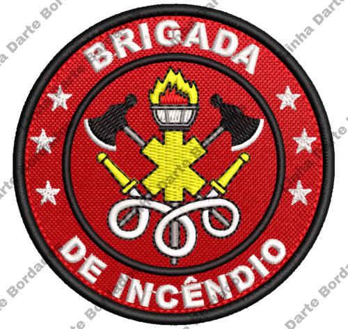 Patch Bordado Brigada de Incêndio - Profissão - Curso 8cm