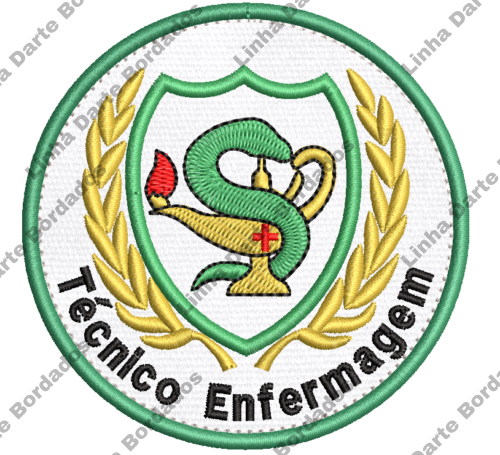 Patch Bordado Técnico Enfermagem - Curso - Profissão 8cm