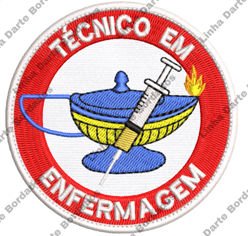 Patch Bordado Técnico em Enfermagem - Profissão - Curso 8cm