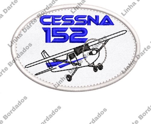 Patch Bordado Avião Cessna 152 - 8 x 5,5cm