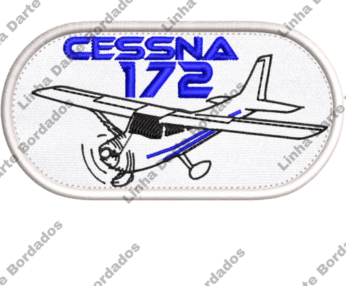 Patch Bordado Avião Cessna 172 - 9 x 4,5cm