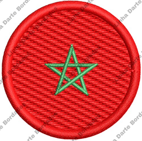 Patch bordado Bandeira Marrocos 4x4cm