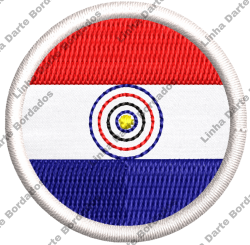 Patch bordado Bandeira Paraguai 4x4cm