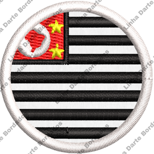 Patch bordado Bandeira São Paulo 4x4cm