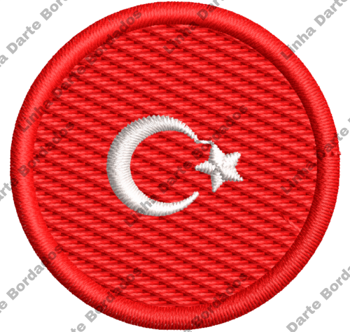 Patch bordado Bandeira Turquia 4x4cm