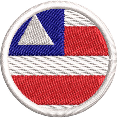 Patch bordado Bandeira Bahia 4x4cm