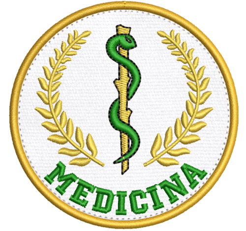 Patch Bordado Medicina - Profissão - Curso 8x8cm