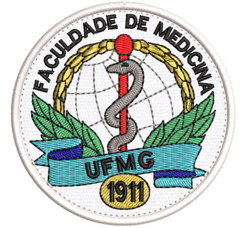 Patch Bordado Medicina UFMG 8x8cm Profissão - Curso Federal