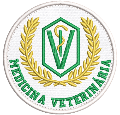 Patch Bordado Medicina Veterinária - curso - profissão 8cm