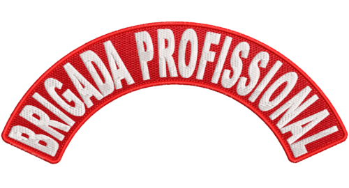 Patch bordado Brigada Profissional forma arqueada 24x10cm