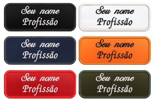 Patch Bordado tarjeta nome + profissão 10x4cm