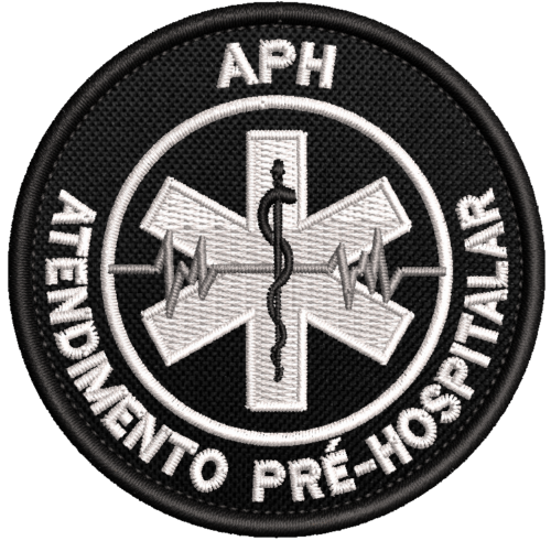 Patch Bordado APH Atendimento Pré-Hospitalar 7cm Negativo