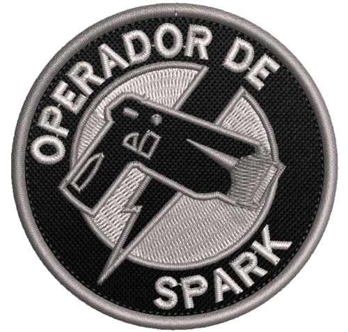 Patch Bordado Operador De Spark Taser  operacional cinza 7cm - Image 2