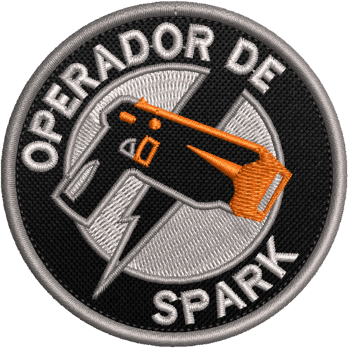 Patch Bordado Operador De Spark Taser tático laranja 7cm