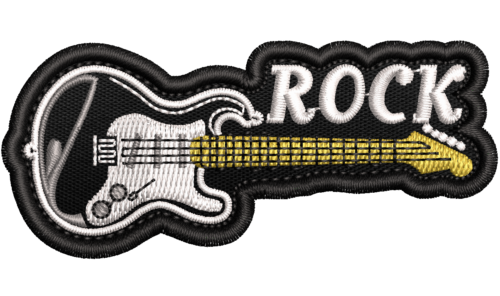 Patch bordado Guitarra Rock Musica banda 8x3,5cm