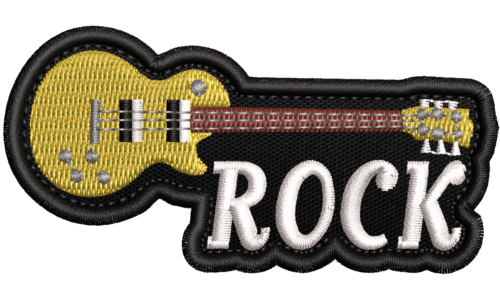 Patch bordado Guitarra Rock Som estilo Musica banda 8x4cm